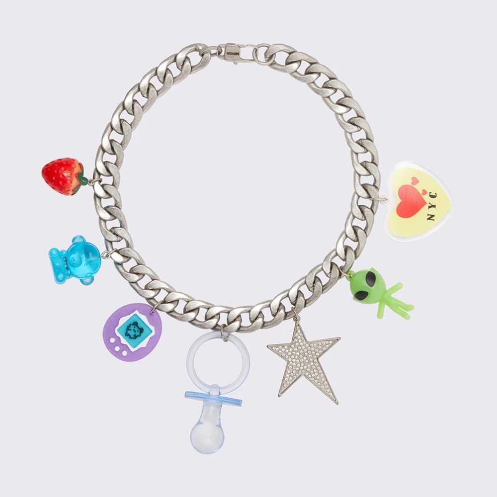 FUNKYTOWN CURB CHAIN CHARM NECKLACE by MINGA London